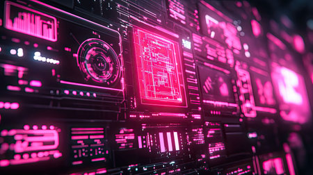 Digital data interface displaying abstract futuristic technology