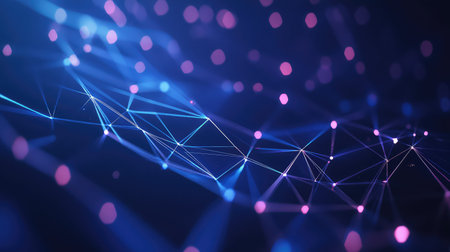 Digital network connecting data points creating technology background