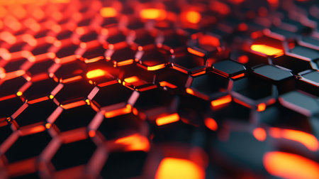 Abstract glowing hexagonal pattern for digital technology concept