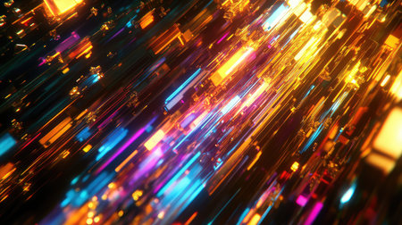 Digital data streaming in abstract futuristic network