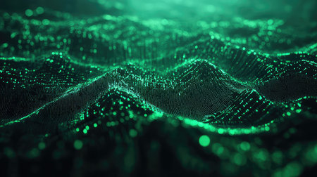 Green digital waves symbolizing data flow