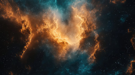 Cosmic nebula forming new stars in deep space