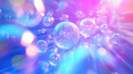 Abstract bubbles and luminous spheres creating a vibrant background
