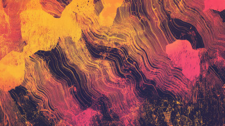 Abstract wavy lines vibrant color flowing background