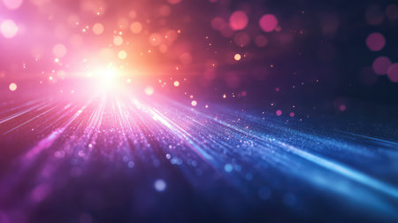 Bright light rays transforming into vibrant digital energy background
