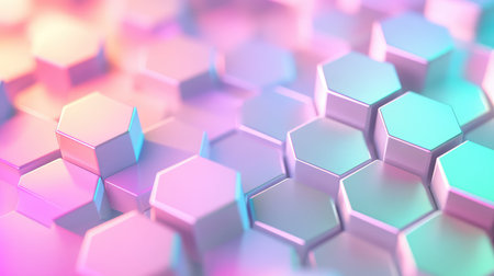 Abstract hexagonal grid background creating technological pattern