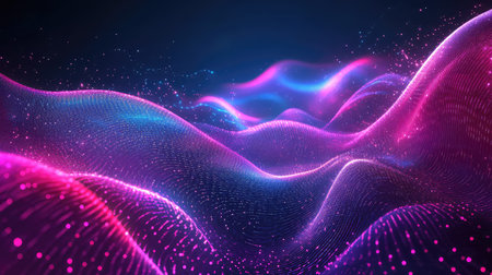 Digital data waves creating abstract technology background