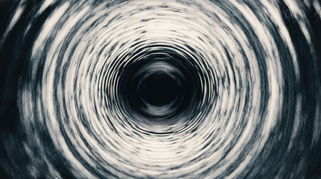 Abstract tunnel vortex flowing into dark infinite void