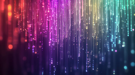 Colorful light streams forming abstract digital data flow
