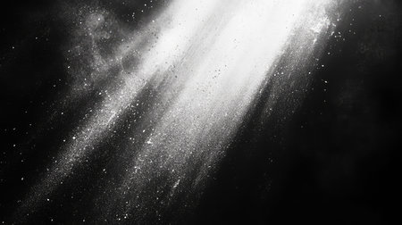 White powder exploding black background abstract effect