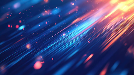 Abstract flowing light lines creating data transmission concept