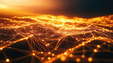 Glowing digital network representing data connection technology
