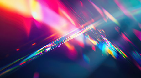 Abstract background creating vibrant spectrum light refraction lines