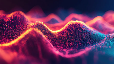 Digital wave pattern forming abstract data visualization