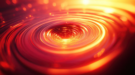 Golden glowing energy vortex creating a dynamic fiery tunnel