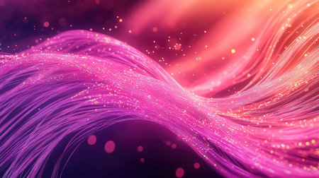 Digital data flowing through abstract fiber optic lines