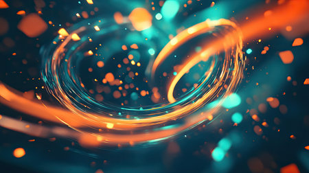 Dynamic light trails forming abstract energy vortex