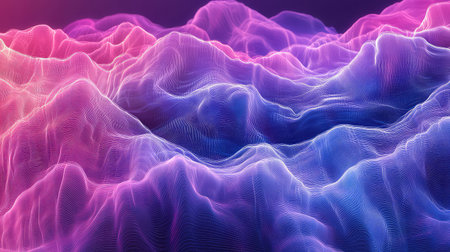 Abstract glowing sound wave data visualization rendering