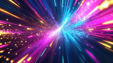 Abstract cosmic data explosion representing digital connection