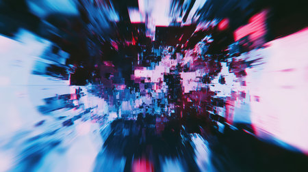 Abstract digital cyberspace tunnel visualizing data stream flow