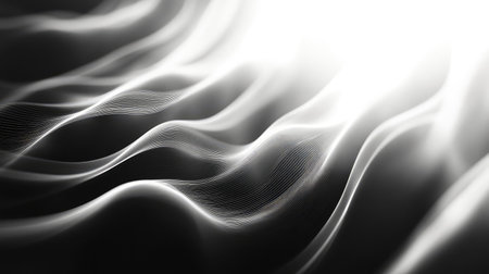 Abstract flowing wave lines creating digital sound energy