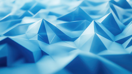 Abstract blue geometric surface creating digital background