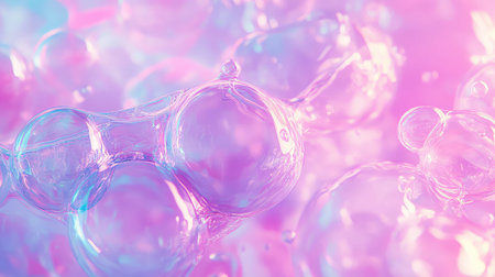 Abstract transparent spheres forming interconnected cellular structures