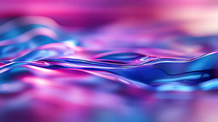 Abstract fluid waves creating vibrant holographic texture