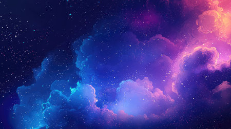 Cosmic clouds forming colorful stellar nebula background