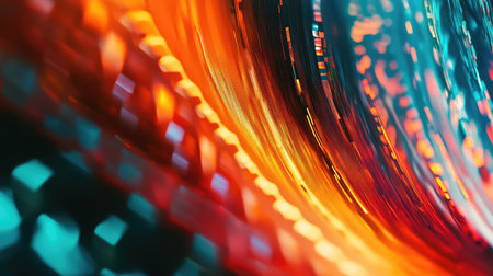 Abstract flowing data stream creating colorful digital background