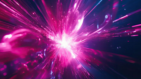 Pink light bursting data fiber optics stream