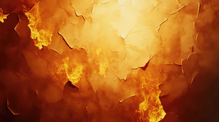 Peeling texture with intense heat and burning flameの写真素材