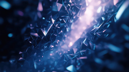 Abstract geometric polygons creating sparkling blue technology background