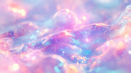 Iridescent glitter texture creating abstract dreamland background
