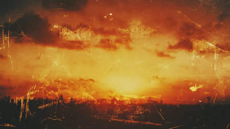 Grungy abstract glowing sky with textured distressed surface