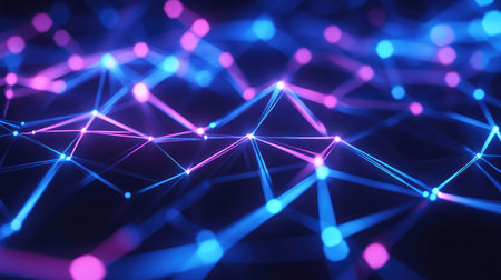 Abstract digital network connecting glowing points and lines