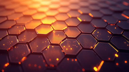 Hexagons forming illuminated abstract technology background