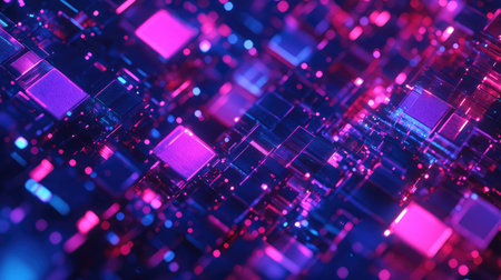 Digital data flowing on abstract technology background