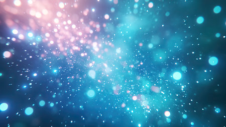 Abstract sparkling blue and pink light particles background