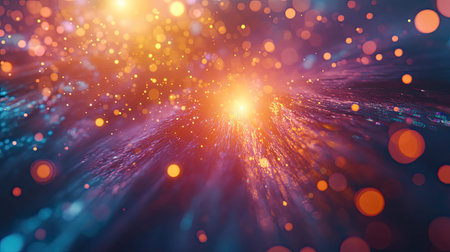 Glowing energy spreading with abstract light particles