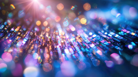 Colorful sparkling glitter background creating abstract bokeh effect