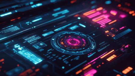 Digital data processing with abstract interface technology networkの写真素材