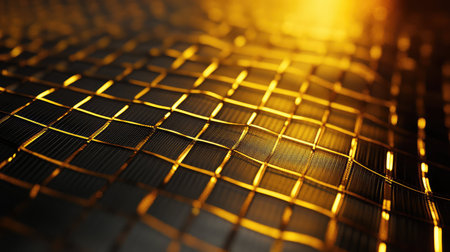 Golden grid texture representing data connection and digital network