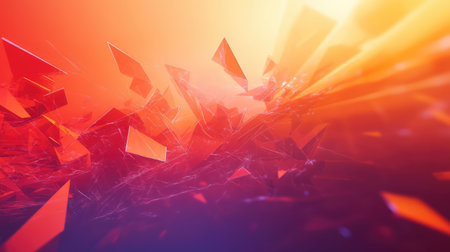 Abstract exploding colorful glass fragments dynamic backgroundの写真素材