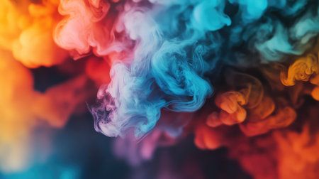 Colorful smoke cloud forming abstract art backgroundの写真素材