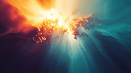 Dynamic abstract light illuminating ethereal fluid forms