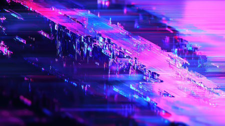Digital data stream abstract background with glitch effects