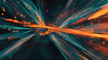 Dynamic light particles creating abstract energy moving rapidly