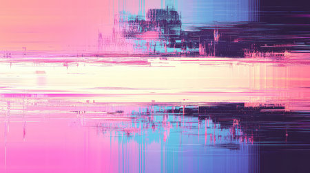 Digital glitch art creating abstract pixel distortion