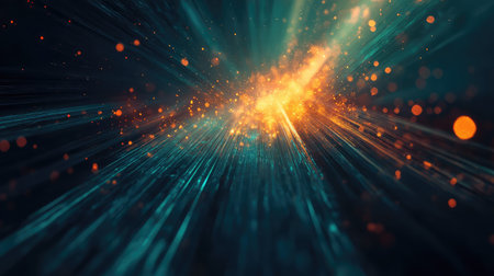 Abstract blast of energy creating a network background